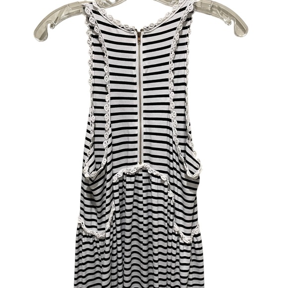 POL Babydoll Striped Crochet Trim Dress Black and White Women’s Size Small - Picture 7 of 9
